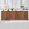 thumbnail image 6 of LEFHDA Geometric Pattern Design Sideboard Buffet Cabinet, Kitchen Storage Cabinet, 31.5" Accent Cabinet for Living Room, Kitchen, Dining Room, Entryway, Walnut, 6 of 9