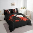 thumbnail image 3 of Castle Fairy Japanese Samurai Twin Bedding Sets 7-Piece for Kids Teens Adults,Black Red Bedding Comforter Set Microfiber,Exotic Style Breathable Sheet Sets,Luxury Bedroom Decor,Reversible, 3 of 8