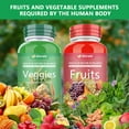 thumbnail image 2 of Whole Food Fruits & Veggies Supplement – 30 Servings (90 Capsules) | Daily 3 Caps = 5 Servings of Fresh Produce | Natural Nutrition for Adults & Kids, 2 of 9