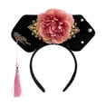 thumbnail image 3 of Tocado chino de flores Hanfu, aro para el pelo para mujeres, niñas y niños, diadema china Qing para vacaciones, cumpleaños, fiesta de boda Estilo I, 3 of 7