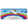 thumbnail image 1 of Fantasy Kitchen Mat, Unicorn Surreal Myth Creature Before Rainbow Clouds Star Fantasy Girls, Plush Decorative Kitchen Mat with Non Slip Backing, 47" X 19", Multicolor, by Ambesonne, 1 of 1