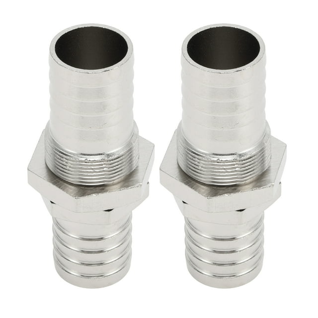 Accesorios de latón para manguera Barb de Unique Bargains 3/4" OD Placa de perforación Pagoda para aire, agua, aceite, gas y combustible, 2 piezas color electrochapado