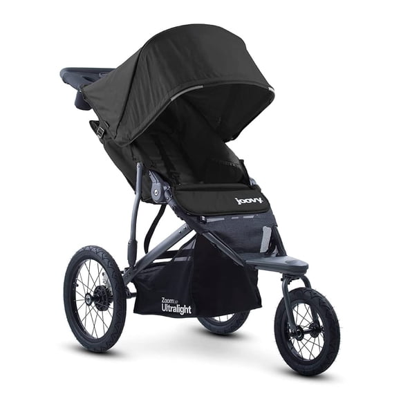 Joovy Zoom360 Cochecito para correr ultraligero con asiento alto para niños, suspensión amortiguadora, neumáticos extra grandes llenos de aire, organizador para padres, bomba de aire y plegado fácil c