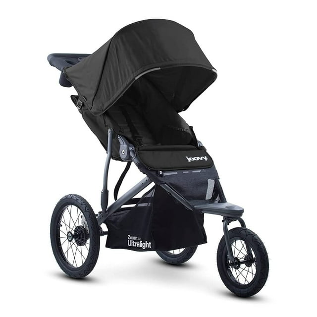 Joovy Zoom360 Cochecito para correr ultraligero con asiento alto para niños, suspensión amortiguadora, neumáticos extra grandes llenos de aire, organizador para padres, bomba de aire y plegado fácil c