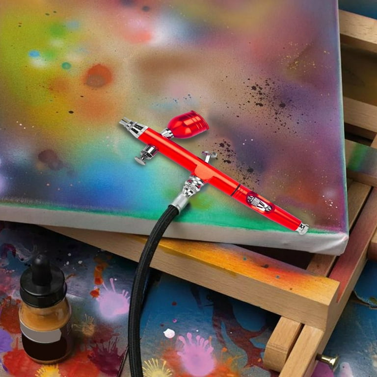 Master Airbrush Multi-Purpose Air Brush Kit with Air Compressor - U.S. Art Supply 6 Primary Opaque Colors Acrylic Paint Artist Set - G22 Gravity Feed Airbrush and Compressor