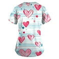 thumbnail image 3 of BDPORKAS Valentine's Day Scrub Tops Women Floral Print Scrub Tops Plus Size Stretch Nursing Tops Soft Nurse Uniform Overalls with Pockets, 3 of 3