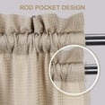 thumbnail image 2 of 3 Pieces Tier Curtain Valance Set, Waffle Weave Textured Rod Pocket Curtain Valance, 2 of 6