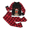 thumbnail image 2 of Baikeli Christmas Pajamas pour la Famille Ensemble de Pyjamas Assortis Amusants avec Graphique d'Orignal et de Cerf Doux à Carreaux Rouges et Noirs à Manches Longues, 2 of 4