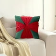 thumbnail image 6 of Btomtd 17.7x17.7 in Velvet Bowknot Christmas Pillowcase Decorative Pillow Cover Holiday Decor Cushion Cover for Sofa Living Room Pillow Case, Green, 6 of 6