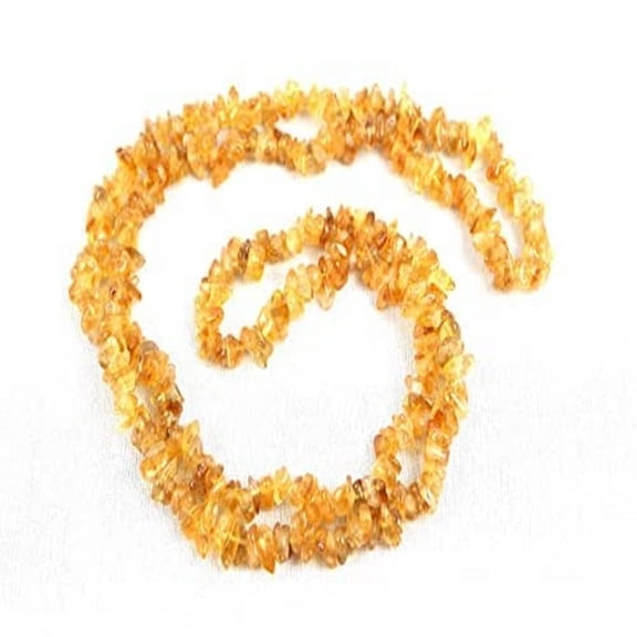 Hijet Citrine Chips Mala/Necklace Prosperity, Career Success, Natural Citrine Necklace for Unisex