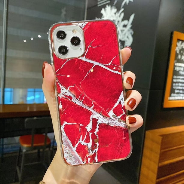 Funda de teléfono con textura de mármol degradado brillante para iPhone 14 11 12 13 Pro Max XR XS Max X 13 14Pro 14 Plus, funda de parachoques a prueba de golpes Tan Jianjun unisex