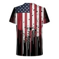 thumbnail image 5 of Aobny Patriotic Tshirt for Men American Flag Fourth of July T-Shirt Short Sleeve Big & Tall Muscle T-Shirts,Black,4XL, 5 of 5