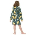 thumbnail image 7 of FORMRS Niños Bathrobe Unisex Hooded Robe Soft Plush Pajamas Sleepwear, Size 2-3T, Blue Floral Lemons, 7 of 7