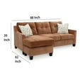 thumbnail image 2 of Emilia Sofa Chaise Sectional, 2 Pillows, Clay Brown Polyester 88 Inch, 2 of 5
