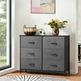thumbnail image 2 of EDX Commode à 6 Tiroirs pour Chambre, Tour d'Organisation de Rangement en Tissu, Armoire, Gris, 2 of 7