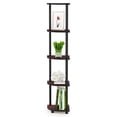 thumbnail image 4 of Furinno Turn-N-Tube Toolless Assembly Corner Shelf, 5-Tier Brown Corner Bookshelf, Open Storage Shelves, for Organization and Storage, Living Room, Home Office, Bedroom, Cherry Oak, 4 of 4