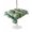 Light BlueGrass Green Forest Green, variant on Outdoor Table Cloth with Umbrella Hole and Zipper, Green Cactus Waterproof Round Tablecloth 60 Inch, Watercolor Summer Botanical Blue Washable Table Cover for Outside Party Patio Picnic