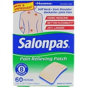 Salonpas Pain Relieving Patch, 8-Hour Pain Relief, 60 Patches