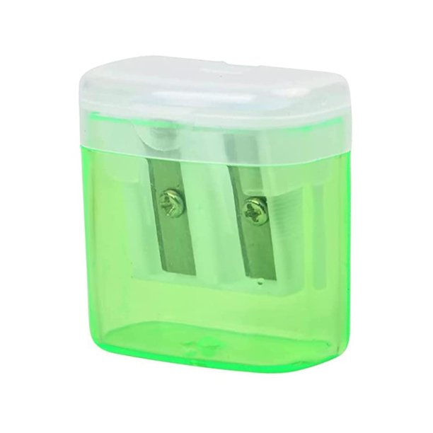 4PCS Manual Pencil Sharpener Dual Twin Holes Easy Cleaning with Lid