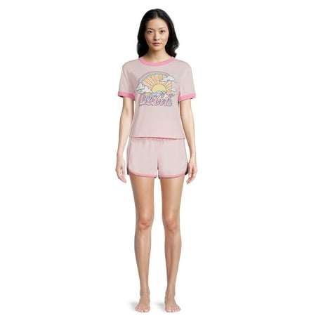 

Coca-Cola Women s Ringer Tee and Short Sleep Set 2-Piece