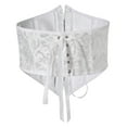 thumbnail image 4 of Fiaer Corset Womens Brocade Underbust Boned Bustier Waist Jacquard Cincher for Halloween Christmas Party White XS, 4 of 7