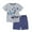 Gray, variant on LYMAYTER Kids Boys Crewneck T-Shirt Outfit 2PCS Toddler Cotton Printing Short Sleeve Tees Shorts Set for 2-8 T