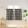thumbnail image 6 of 3 Pc Cotton Classic Country Farmhouse Kitchen Window Curtain -Black & White Buffalo Check Tier & Valance Set, 54" x 18" / 27" x 36", 6 of 6