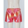 thumbnail image 7 of YONGHS Girls Shiny Metallic Shorts Hot Pants Disco Dance  Party Performance Costumes Red 13-14, 7 of 7