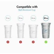 30-Pack Aluminum Lids with Straw Hole, Fits the 20oz Aluminum Ball Recyclable Party Cup (20oz Size Only) Cups Sold Separately