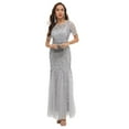 thumbnail image 5 of Horkkom Women Prom Dress Short Sleeve formal Evening Gown Dress Crew Neck Glitter Embroidery Maxi Dresses Tulle Mermaid Sequin Cocktail Dresses, 5 of 5