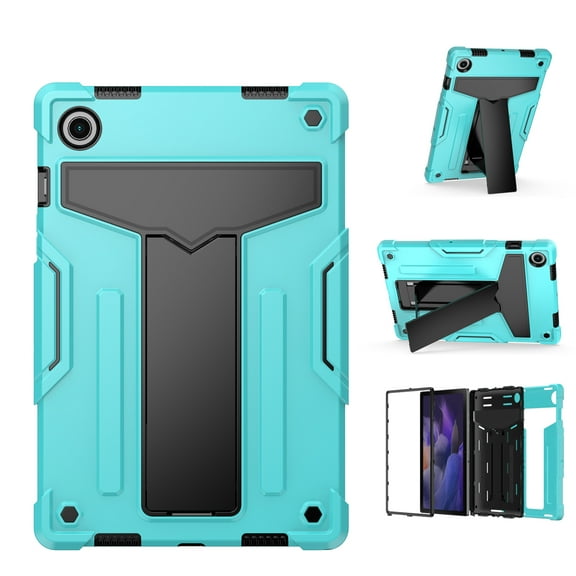Allytech SM-X200/X205/SM-X207 Case for Galaxy Tab A8 2022, PC   TPU Protective Typing & Viewing Angle Folio Stand Kidsproof Case for Samsung Galaxy Tab A8 10.5 inch 2022 Released, Aqua Black