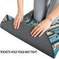 thumbnail image 3 of Blue and Orange Floral Boho Pattern Hot Yoga Mat Towel Non Slip for Hot Yoga - Quick-Drying Yoga Mat Cover with 4 Corner Pockets with Travel Bag - Hot Yoga Towel Non Slip 74"x26", 3 of 6