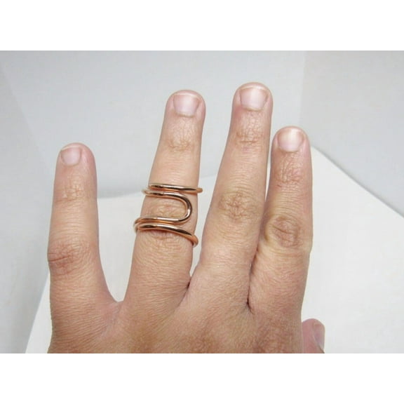 SS DESIGNS 14k Rose Gold Fill Splint Ring | Adjustable Mallet Finger and Boutonniere Finger Splint | Lateral Deviation Correction Ring | Rheumatoid Arthritis & Arthritis Support