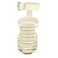 thumbnail image 2 of BLISSFUL STEP Sandales Compensées Espadrilles à Brides pour Femmes Beige 9, 2 of 8
