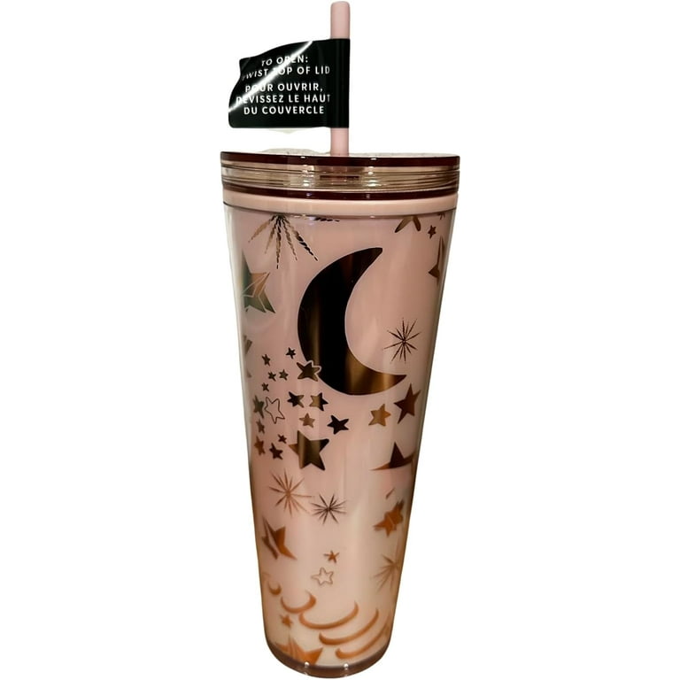 Starbucks 24 oz Holiday Tumbler Rose Gold Glitter Acrylic
