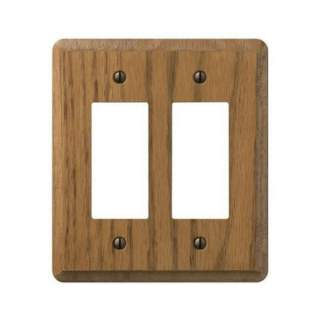 Amerelle 901RR Contemporary Wood 2 Rocker-GFCI Wall Plate Medium Oak