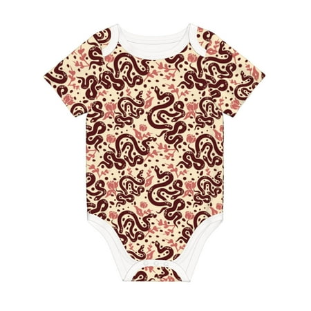 

Matuu Snake for Baby Short-Sleeve Bodysuit Soft Cotton Comfortable and Breathable Perfect for Newborns and Infants