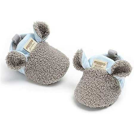 

QWZNDZGR Baby Boys Girls Cozy Fleece Boots with Non Skid Bottom Warm Winter Socks Slippers