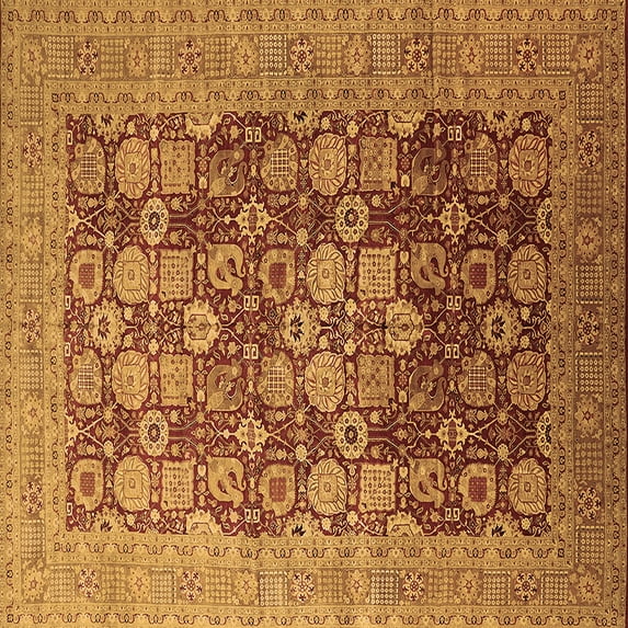 Ahgly Company Indoor Square Oriental Brown Industrial Area Rugs, 6' Square