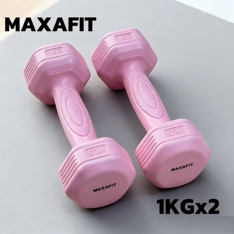 MAXAFIT Set of 2 Dumbbells, Anti-Slip and Anti-Roll Hex Dumbbells in Pair for Strength Training, Resistance Training