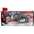 thumbnail image 2 of Motorcycle with American Flag Background Magnetic Mailbox Cover Patriotic 4th of July Mailbox Covers Magnetic Wrapped Standard for Standard Mailboxes, 2 of 6