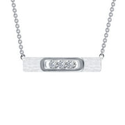 Lafonn Lassaire In Motion Sterling Silver Platinum Plated Lassire Simulated Diamond Necklace (0.33 CTTW)