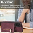 thumbnail image 4 of Samsung A53 5G Case, Dteck Zipper Pocket Credit Card Holder Flip Stand Case PU Leather Shockproof Cover for Samsung Galaxy A53 5G - Winered, 4 of 7