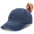 thumbnail image 1 of FrostHike Women Washed Cotton High Ponytail Baseball Cap, 1 of 4