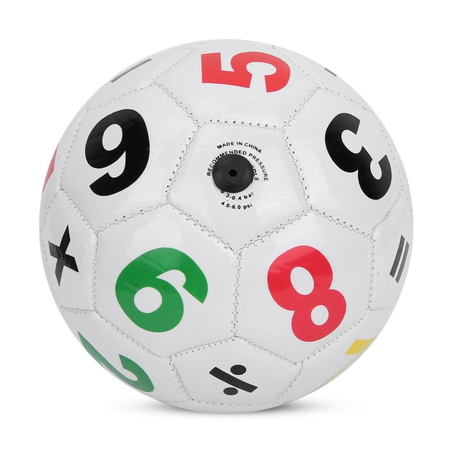 Balón de fútbol para deportes al aire libre para niños, tamaño 2, equipo deportivo para ejercicio (número blanco)