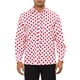 thumbnail image 1 of Camisa de Puntos de INSPIRE CHIC para Hombre con Cuello Punta, Botones y Mangas Largas, Roja, 2XL, 1 of 1