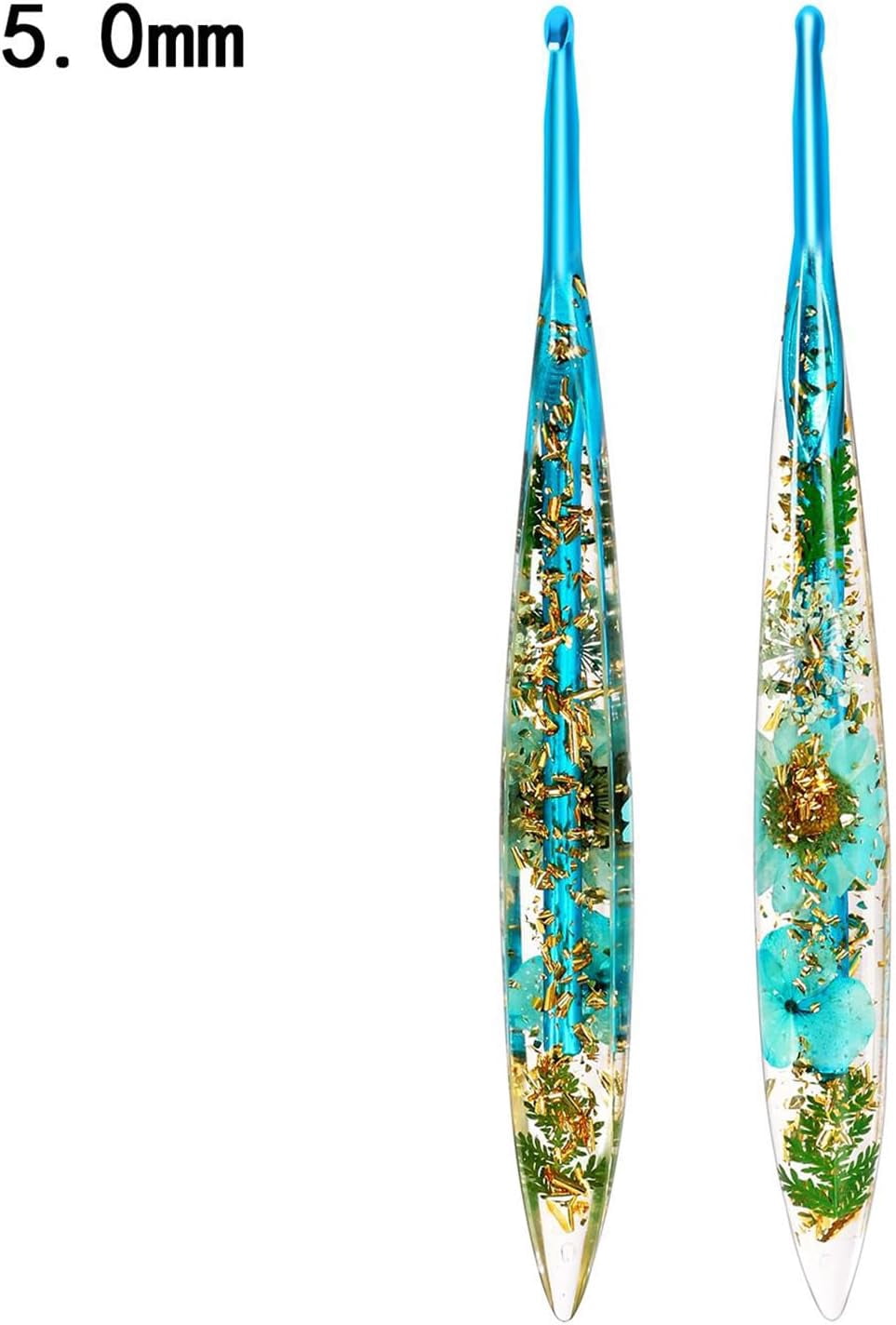 9PCS Stylish Crochet Hooks Kit, Ergonomic Yarn Tool Set, Floral Resin Hooks with Smooth Handle and Comfortable Grip