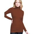 thumbnail image 3 of Made by Johnny Women's Long Sleeve Rib Turtleneck Top Pullover Sweater L RUST, 3 of 6