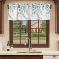 thumbnail image 6 of Eucalyptus Leaves Curtain Valances for Windows, Kitchen Valance Window Treatments Panel 2 Pack, Teal Botanical Pastoral Summer Rod Pocket Short Curtains for Bathroom Bedroom 54 x 18 Inch, 6 of 8
