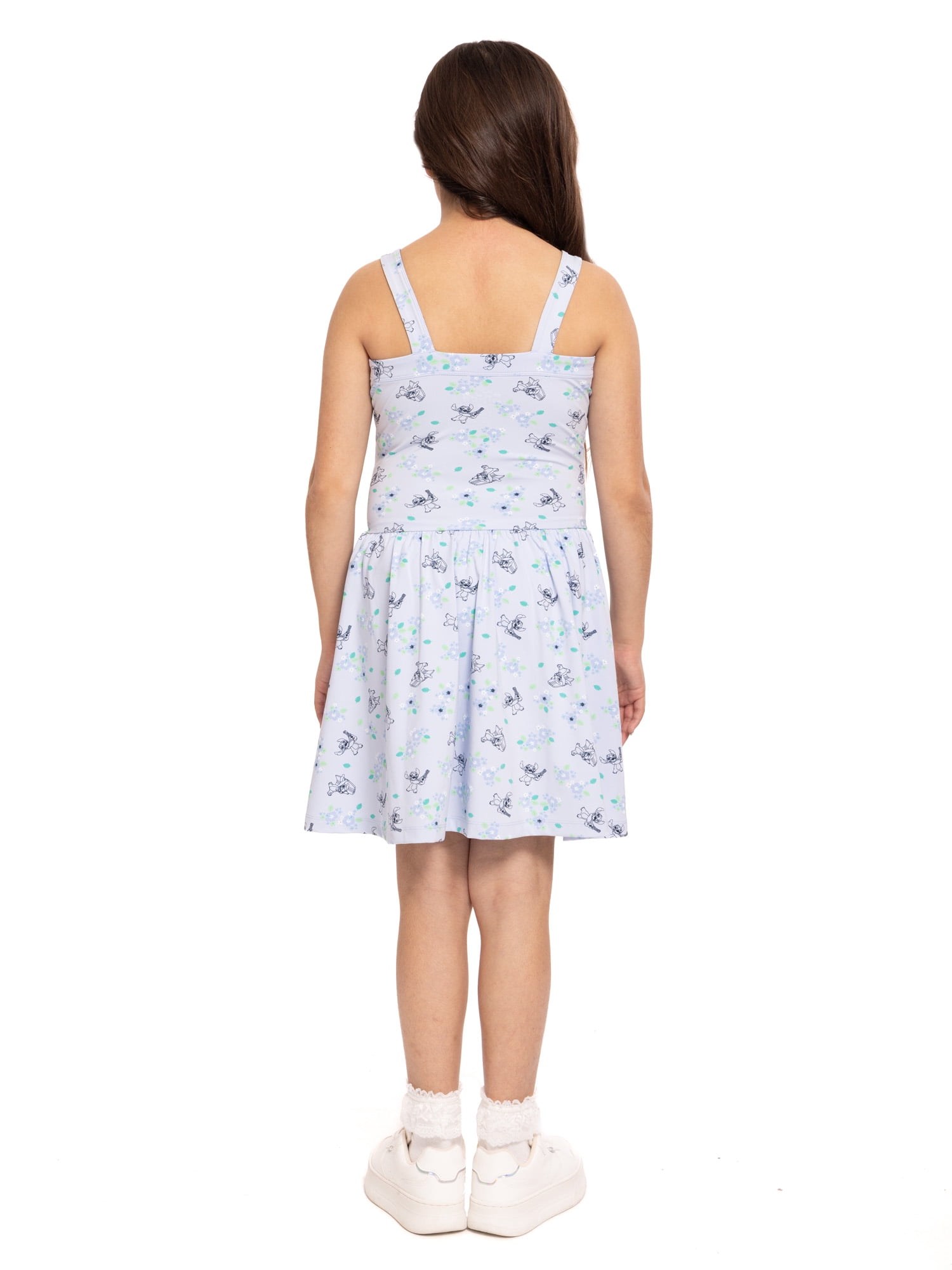 Stitch Girls Active Sleeveless Dress with Built-In Shorts, Sizes 4-12